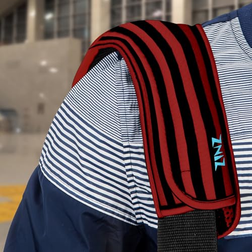 Ultra Thick & Breathable Universal Shoulder Pad Cushion for Bag - Long & Comfort - color: Black Red Black Stripes