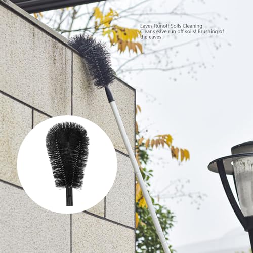 Gutter Cleaning Brush Long Reach Extension Pole Set Roof Eaves Cleaning Tool for Spider Webs Dust Removal Household Cleaning Duster