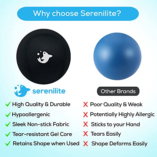 Serenilite Stress Balls for Adults, Squeeze Ball for Hand Therapy, Stress Ball, Hand Exercisers for Therapy & Grip Strengthening, Physical Therapy Balls, Hand Grip Strengthener. - color: Jet Black