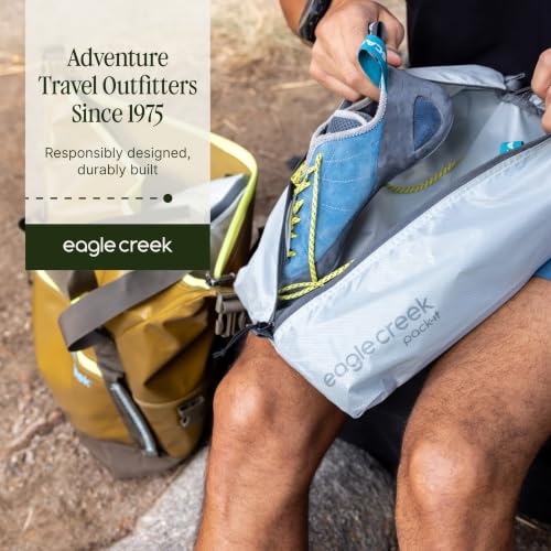 Eagle Creek Pack-It Reveal Shoe Sack - Breathable Shoe Storage Sack for Optimizing Luggage Space - Quick-Drying Material - Lightweight - Translucent Fabric - Washable - Ventilate - color: Blue Dawn