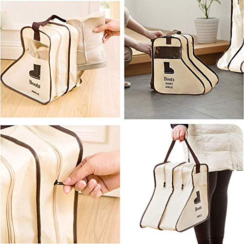 Portable 2 Pack Boots Storage,Short Boots Storage/Protector Bag | Boots Cover(Beige)