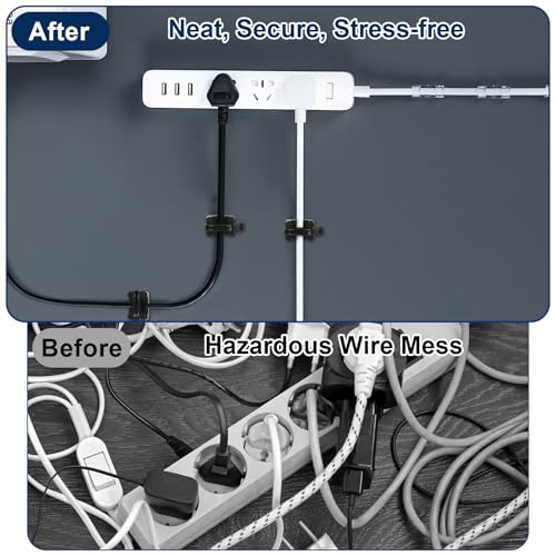 Premium Cable Zip Tie Mounts Kit - 60 Packs Wire Management Holder & Cable Clips, 8" High-Strength Nylon Ties & 5M Screws, Heavy Duty Fasteners for Wall/Desk, Indoor & Outdoor Cable Organizer