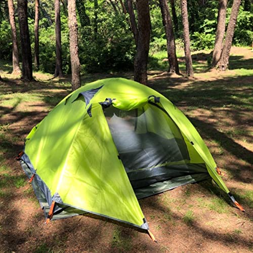 Azarxis 1 2 3 Person 3 Season Tent for Camping Backpacking Hiking Easy Set Up Waterproof Lightweight Professional Double Layer Aluminum Rod & Carry Bag - color: #1 Green - 2 Person - 4 Season