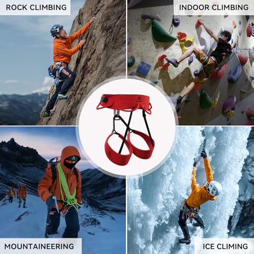 KAILAS Airo Rock Climbing Harness Men Roofing Harnesses Rescue Mountaineering Safety Belt Women Comfortable Lightweight - color: Red, size: X-Small