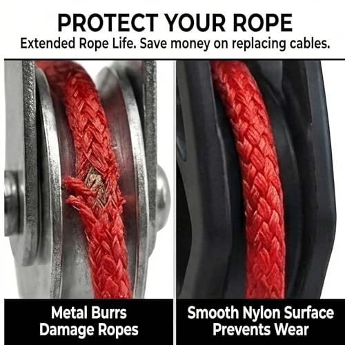 Helffer Single Pulley Block (35mm / 50mm), Lockable 360° Swivel & Heavy Duty Silent Nylon Wheel with T316 Stainless Steel Hardware for Gym Cable, Garage Hoist & Marine Rigging - size: 35mm Wheel, style: 1 Pack