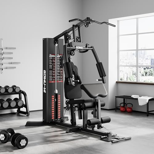 Home Gym, M1 Workout Station with 140LBS Weight Stack, Multifunctional Home Gym Equipment with Pulley System for Full Body Strength Training - style: M1 Pro