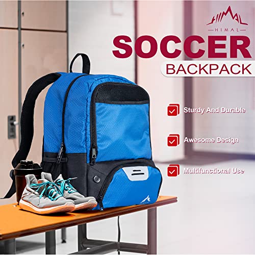 Himal Outdoors Soccer Backpack, Separate Cleat Compartment | Football,Volleyball,Handball,nylon fabrics,lightweight - color: Blue