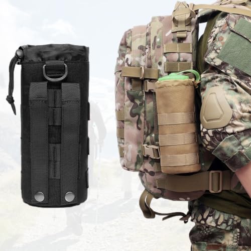 TRIWONDER Tactical MOLLE Water Bottle Pouch H2O Hydration Carrier, Military Bottle Holder Molle Drink Holder Travel Water Bottle Bag for Backpack Camping Outdoor - color: 03 Green