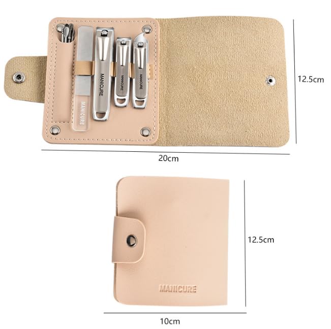 10 PCS Professional Nail Care Kit with Leather Case, Stainless Steel Manicure & Pedicure Kit,Slanted Blade Ingrown Toenail Clippers for Thick Toenails(Sliver)