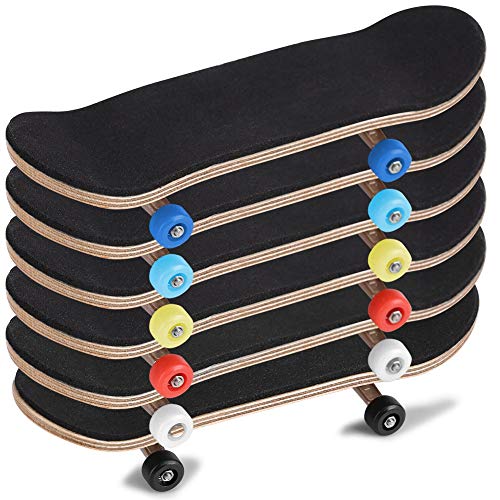 HURRISE Wooden Finger Skateboard, Maple and Alloy Fingerboard with Box, Light Blue, Stress Relief Kids Gift - color: Light Blue