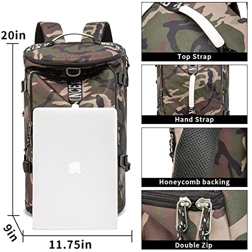 Outdoor Waterproof Backpack Hiking, Fishing, Camping Large Capacity Multifunctional Laptop Backpack, Suitable for Both Men and Women (Camouflage)… - color: Camouflage