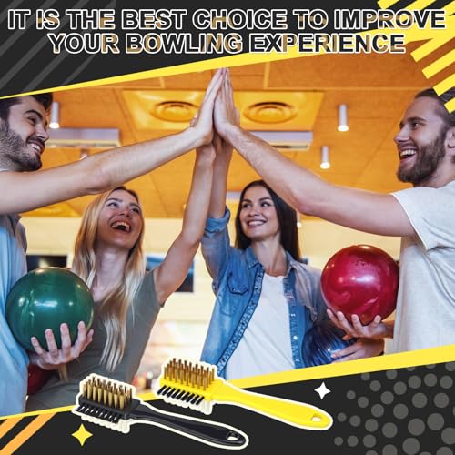 2 Pack Bowling Shoe Brushes 3-in-1 Heavy Duty Bowling Shoe Cleaning Brush Set Sports Basics Accessory Kit Including Stainless Steel Nylon and Rubber Bristles for Boot Cleaning Polish Soles Remove Dust