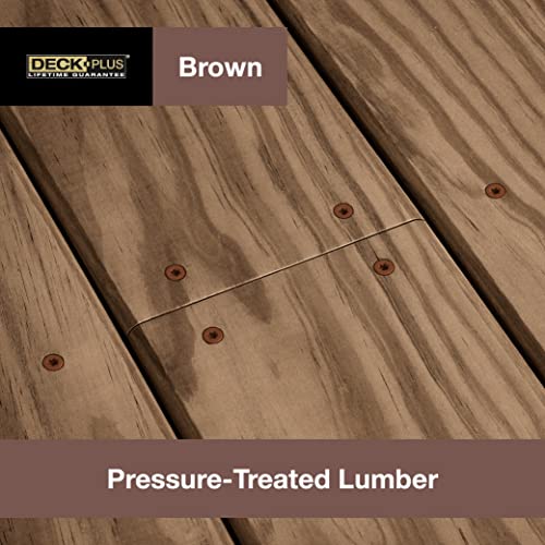 Deck Plus Deck Screws, #10 x 3-1/2in, 365 Pieces, Brown | Epoxy-coated steel, star drive with T25 bit, self-drilling coarse thread for decking, fencing, and treated lumber - color: Brown, size: #10 x 3-1/2", style: 275 pcs
