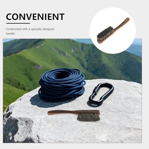 Portable Chalk Brush Rock Climbing Equipment with Wooden Handle Small Climbing Brush for Bouldering Professionals Wall Cleaning - size: 17.00X3.50X2.50CM