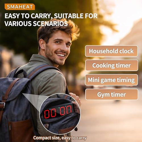 2.1-inch 4-Digit Quick Gym Timer, Suitable for Fitness Training, Event Timing, Study and Daily Office use (2.1-inch 4-Digit Stopwatch)