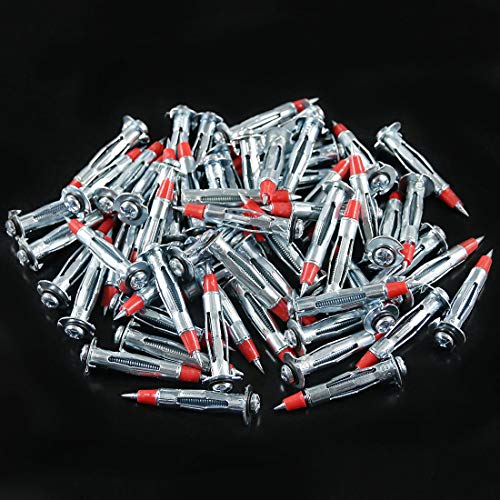 Glarks 60Pcs Heavy Duty 1/8 inch 46MM Zinc Plated Steel Molly Bolt Drive Hollow Drive Wall Anchor Screws Set (1/8SDx46MM) - size: 1/8SDx46mm