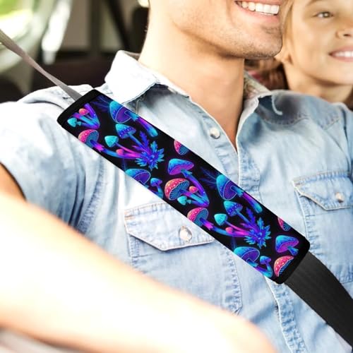 Universal Fit Trippy Mushroom Neon Car Seat Belt Pad for Elderly Support, Stroller Pushchair High Chair, 1 Pair Shoulder Harness Cover Neck and Shoulder Support - color: Pattern 538