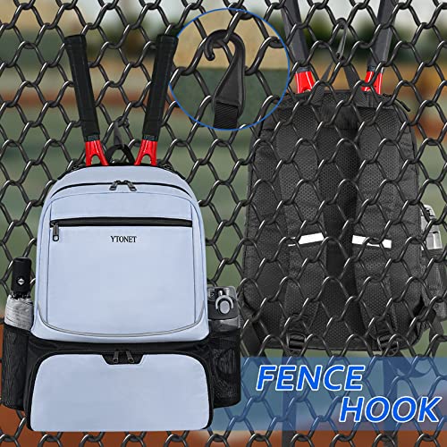 Ytonet Tennis Bag Tennis Backpack for Women Men 2 Rackets | Insulated Pocket and Ventilated Shoe Compartment, Gym Bags with Fence Hook for Pickleball and Badminton Rackets - color: Blue