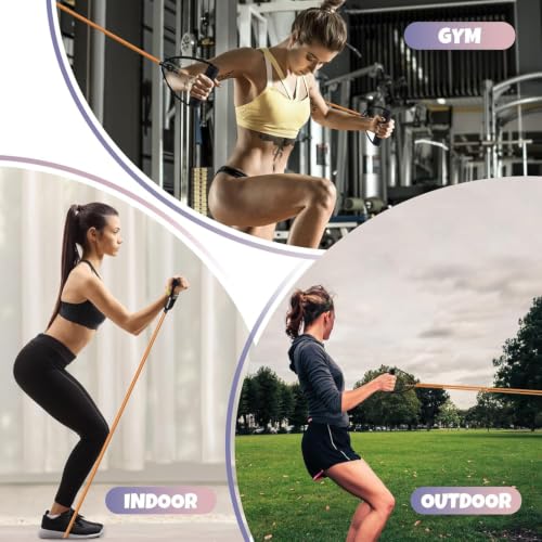 RitFit Single Resistance Exercise Band with Comfortable Handles - Ideal for Physical Therapy, Strength Training, Muscle Toning - Foam Padding Door Anchor and Starter Guide Included - size: 5-10lbs