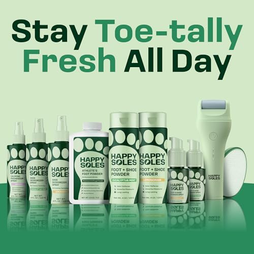Foot & Shoe Deodorizer Powder Spray - Talc-Free, Vegan, Non-Aerosol Mess-Free Spray - Absorbs Sweat & Fights Odor with Bamboo & Tapioca - Long-Lasting Freshness & Comfort (Lemongrass)