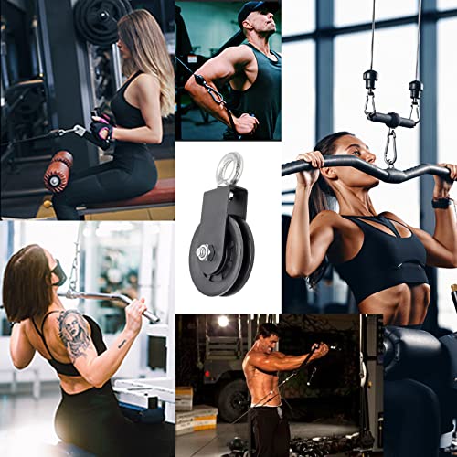 Uenhoy 2 Pack 90mm Cable Pulley Silent 330lbs LAT Gym Attachment | Nylon Wheel & Iron Bearing, 360° Swivel Prevents Tangling, Silent Running, 330lbs Capacity, For Gym Hoist Clothesline - size: 2 Pcs Cable Pulley