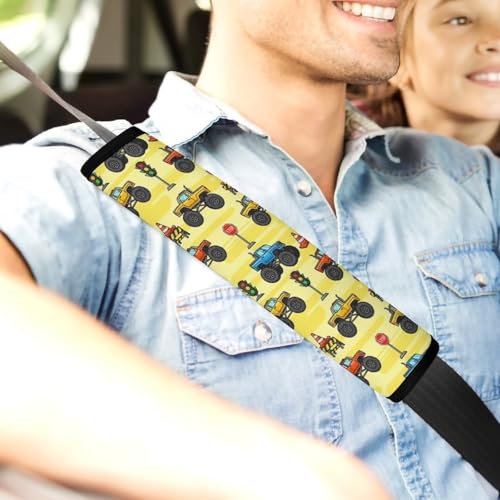2 Pack Monster Truck Seat Belt Cover Universal Fit Shoulder Protector for Adults and Children, Most Cars, Comfortable Driving - color: Pattern 420