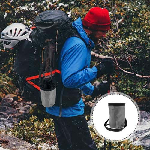 GARVALON Anti-Slip Chalk Bag for Rock Climbing and Bouldering with Wear-Resistant Oxford Fabric and Fleece Material, Portable Powder Bag Suitable for Outdoor Mountaineering and Climbing