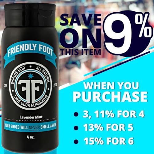 Powder - Natural Foot and Shoe Deodorizer Powder Extra Strength - Travel Size Shoe Freshener & Foot Deodorant for Smelly & Sweaty Feet - Lavender and Mint Scented Shoe Odor Eliminator