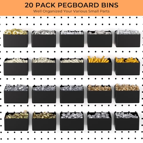 INCLY 300PCS Extra Thick Pegboard Accessories, 1/4" Heavy Duty Pegboard Hooks with Bins & Peg Locks, Peg Board Organizer Accessories Kit for Garage Wall Attachments Hanging Tools