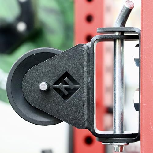 F&F STEEL Rack Mounted Swivel Pulley - 180 Degree Smooth-Glide Pulley for Full-Body Workouts, Home Gym Compatible - style: RMSP - Black Plastic Wheel
