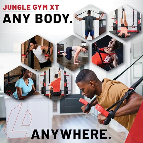 Lifeline Jungle Gym XT Body Weight Suspension Trainer System – Patented Split Anchor, Full-Body Workout, Lightweight Home Suspension Training Kit for Home Gym, Workout Equipment - size: One Size