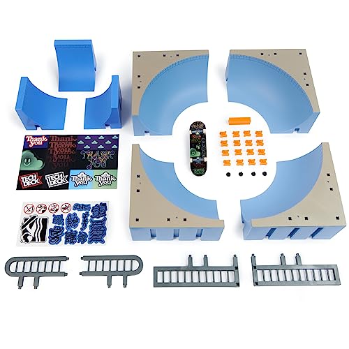 Tech Deck, Daewon Mega Bowl, X-Connect Park Creator, Customizable and Buildable Ramp Set with Exclusive Fingerboard, Kids Toy for Ages 6 and up