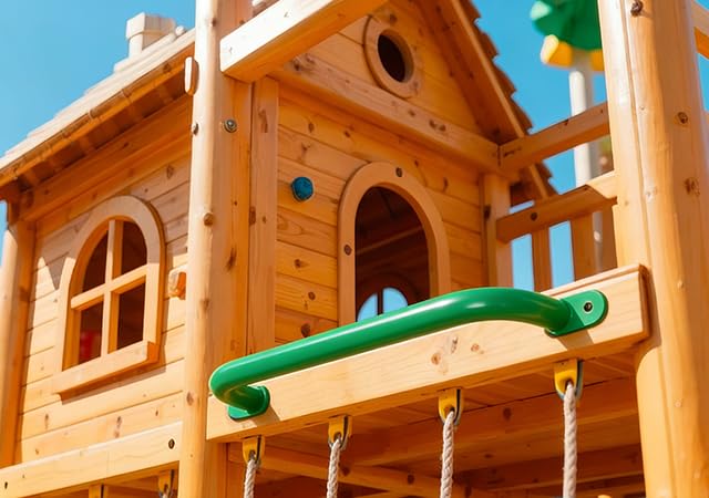 17 Inch Green Playground Handles Indoor Kids Monkey Bar Ladders 6Pcs | Heavy Duty Solid Metal, Vibrant Color Smooth Glossy Powder Coating, Comfy Secure Grips for Playset Swing Set Climbing Frame - color: Green - 6 Pack