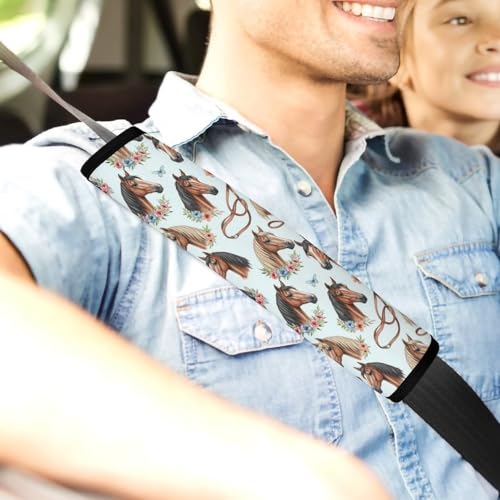 2 Pack Breathable Car Seat Straps Shoulder Pads for Adults and Children, All Vehicles, Horse Harness Pads Strap, Pressure Relief - color: Pattern 299