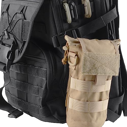 Azarxis Molle Pouches, Tactical Compact EDC Small Utility Pouch Waist Bags Sundries Storage Admin Organize Gear Gadget for Military Backpack - color: #09 Black - Water Bottle Pouch