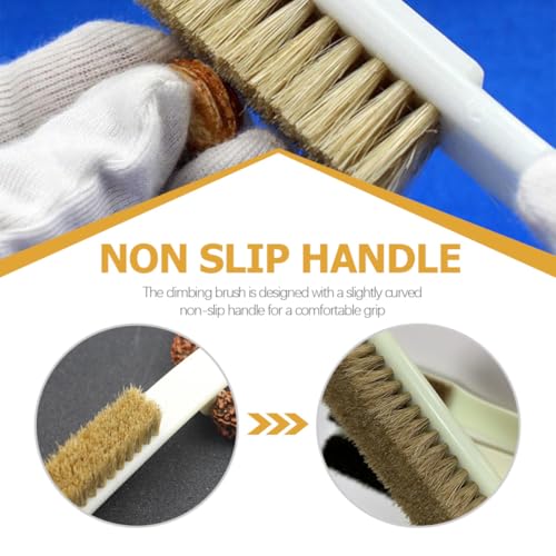 NUOBESTY 2pcs Rock Climbing Brush Boar Bristle and Sturdy Handle, Outdoor Sports Cleaning Tool for Boulder and Stone Holds, Convenient Climbing Supplies