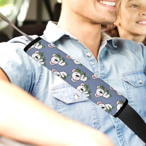 2 Pack Soft Padded Seat Belt Cover for Girls and Boys, All Vehicles, Cute Koala Bear Harness Pads Strap, Anti-Slip Pad - color: Pattern 1040