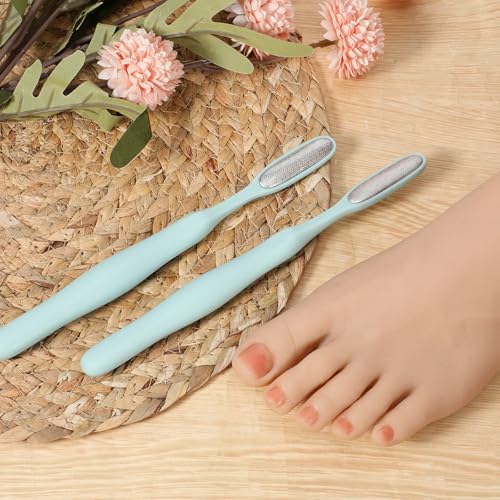 2Pcs Mini Foot File Precision Callus Remover Foot Files Callus Remover Bunion Scrubber Smooth Feet Heel Scraper for Toe Gaps Hard Skin Pedicures Hands in Shower Cracked Feet - color: Light Blue