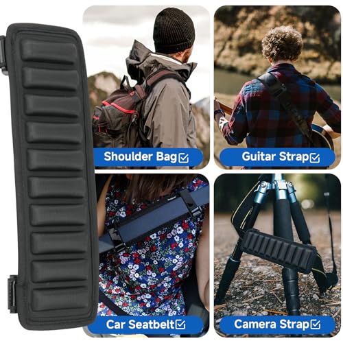 Homakover Universal Shoulder Strap Pad with Extra Thick Air Cushion, Breathable Backpack Pad, Anti-Slip Car Seatbelt Shoulder Pad, Suitable for Computer Bag,Camera,Duffel, Guitar, Backpacks (Small) - size: Small