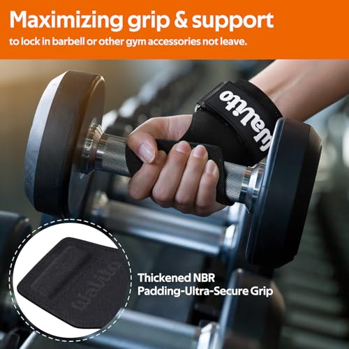 Weight Lifting Wrist Strap,Double Layer Leather Wrist Wraps with Neoprene Padding for Weightlifting & Deadlifts – Adjustable Gym Straps for Men & Women - color: Black