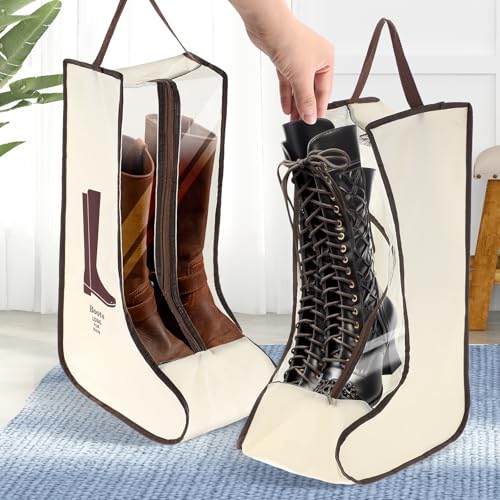 2 Set Boot Storage Bag, Portable Boots Protector Bag Dust Proof Travel Shoe Bags with Handle Boots Organizer for Packing Travel and Daily Use(Tall) - size: Tall