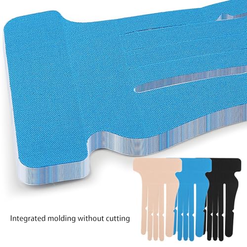Precut Kinesiology Tape for Hand & Wrist Support, 6 Pcs Breathable Waterproof Kinesiology Recovery Tapes Finger Joint Support Tape, Hypoallergenic Latex-Free Elastic Athletic Tapes for Carpal Tunnel