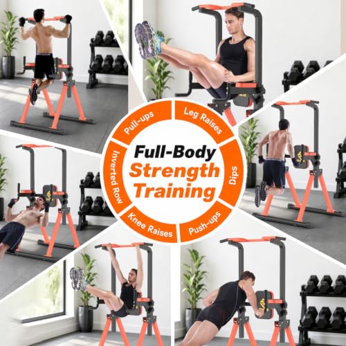 Z ZHICHI Foldable Pull-Up Dip Station Weight Capacity 400LBS - color: black