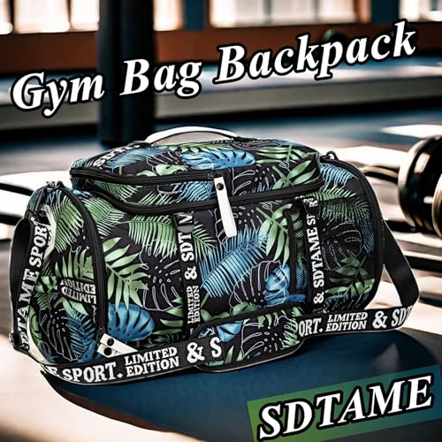 Gym Duffle Bag Backpack with Shoe Compartment,4 ways Travel Backpack for Women and Men,Multi-Functional Weekender bag with Waterproof Layer&Laptop Compartment for Fitness, Travel,Camping - color: Bronze