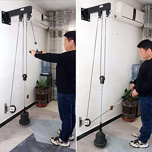 CNQLIS Gym Pulley Blocks - 3.54in/90mm Gym Wheel with Hanging Straps and Carabiner, Wall Mount Fixed Pulley, DIY Fitness Equipment - size: 3.54“ + 3.46”