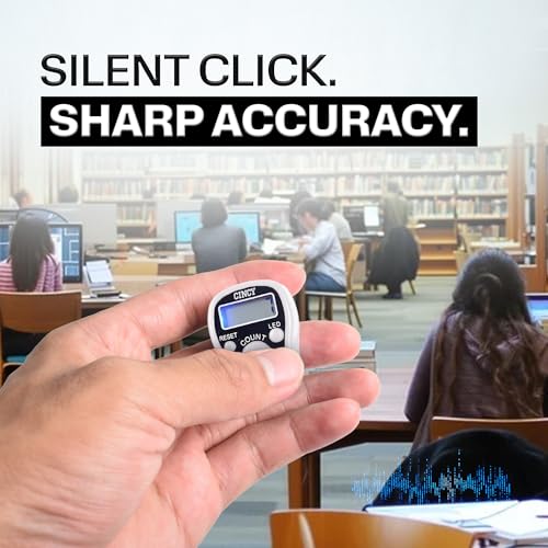 CINCY Clicker Counter with LED for Day & Night Use - Instant Reset, Accurate & Quiet, Long Battery Life - for People, Laps, Pitch, Golf, Baseball, Fish Counting, for Prayer, Everyday Prayer – 1 Pack - color: White