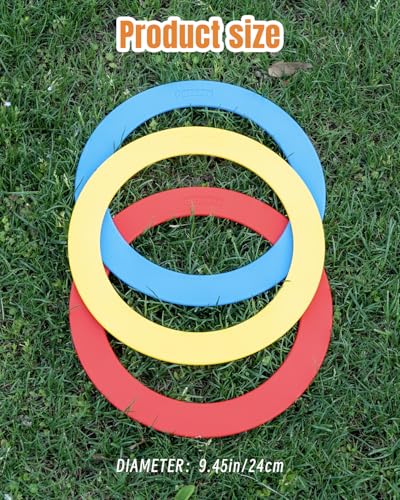 Juggling Rings Set of 3,Learn to Juggle with Juggling Rings for Beginners & Professionals,9.5" Diametert (Blue/Red/Yellow)