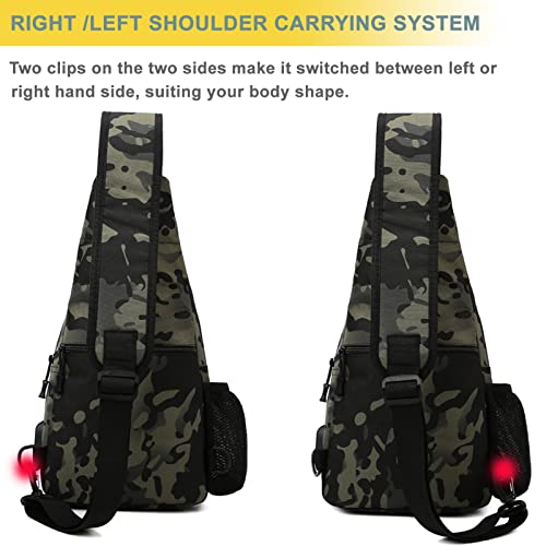 Tactical Shoulder Bag - 1000D Molle Military Backpack Outdoor Daypack Chest Pack (Lightpink) - color: Lightpink