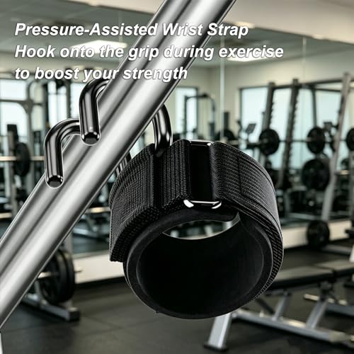 Weight Lifting Hooks with Wrist Wraps, Heavy Duty Gym Lifting Straps Grip Assist, Non-Slip Deadlift Hooks for Pull-Ups, Weight Training, Powerlifting, Workout Wrist Support for Men Women