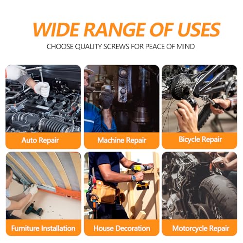 136 PCS M8 Screws Assortment Kit, Hex Socket Head Screws Nuts Bolts and Washers Set, 304 Stainless Steel Metric Machine Screws,16/20/30/40/45/50mm Metric Hex Head Socket Cap Bolt & Nut Assortment - size: M8 - 136PCS